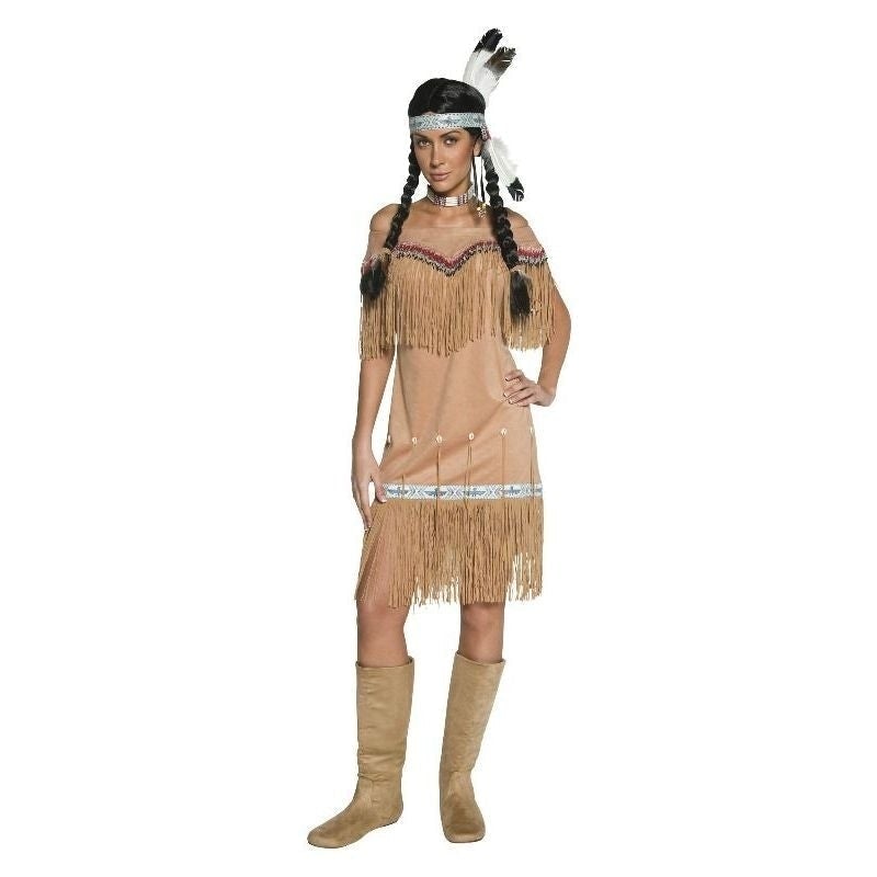 Costumes Australia Native American Inspired Lady Costume Adult Beige Dress_3