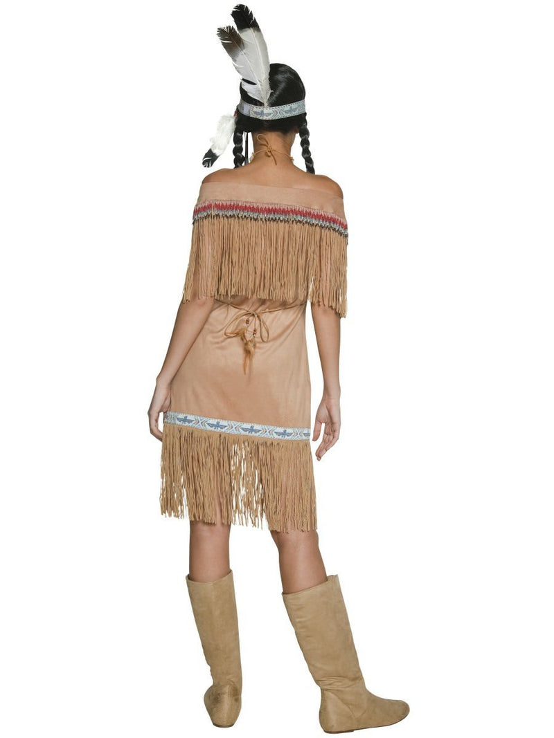 Costumes Australia Native American Inspired Lady Costume Adult Beige Dress_4