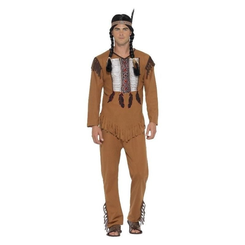 Costumes Australia Native American Inspired Warrior Costume Adult Brown_2