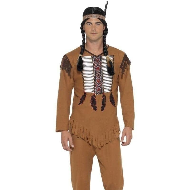 Costumes Australia Native American Inspired Warrior Costume Adult Brown_1