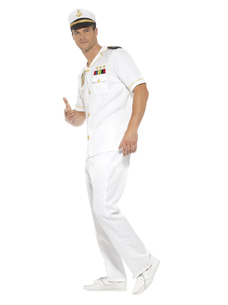 Costumes Australia Naval Captain Costume Adult White Shirt Hat Trousers_3