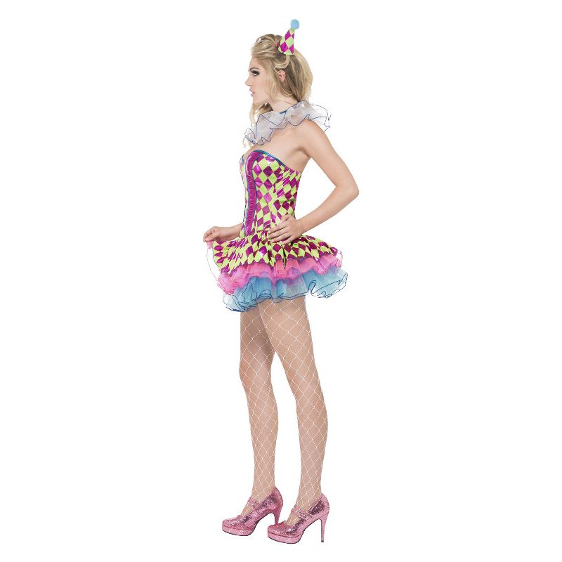 Costumes Australia Neon Harlequin Clown Costume Pink Adult_3