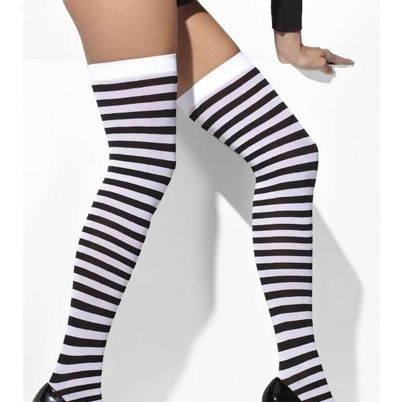 Costumes Australia Opaque Hold Ups Adult Black White 42748_1