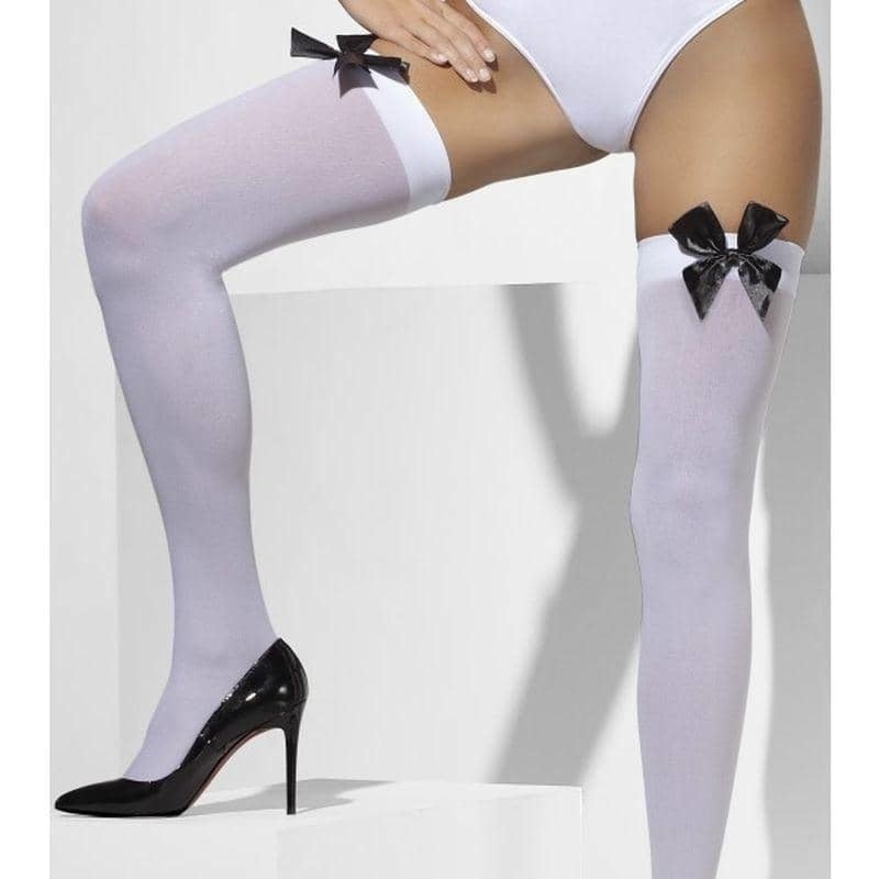 Costumes Australia Opaque Hold Ups Adult White 42760_1