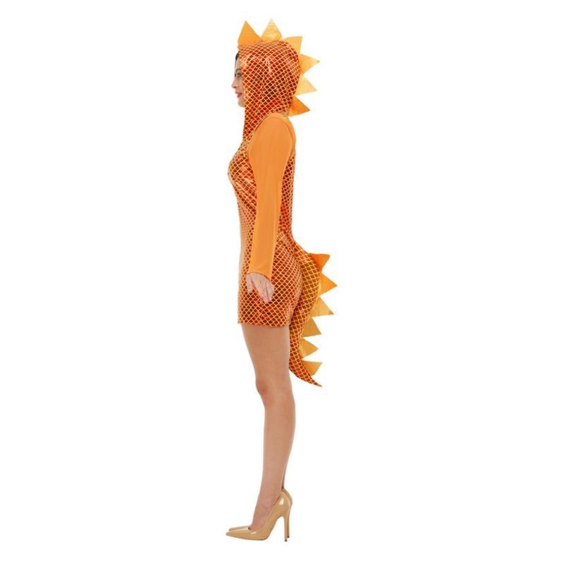 Costumes Australia Orange Dragon Costume Adult Hooded Jumpsuit_3