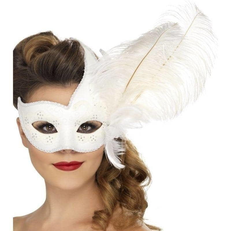 Costumes Australia Ornate Columbina Eyemask Adult White_1