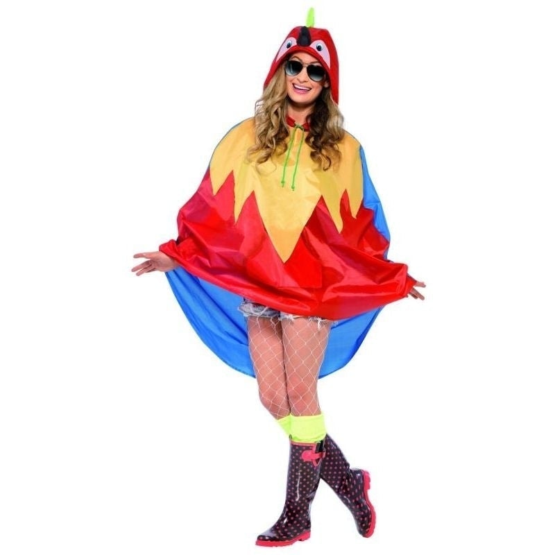 Costumes Australia Parrot Party Poncho Adult Red Yellow_2