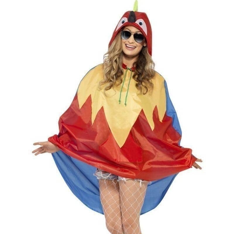 Costumes Australia Parrot Party Poncho Adult Red Yellow_1