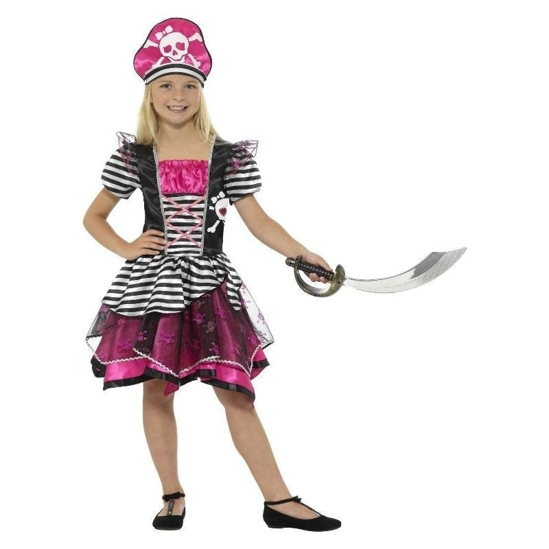 Costumes Australia Perfect Pirate Girl Costume Kids Black Pink_4