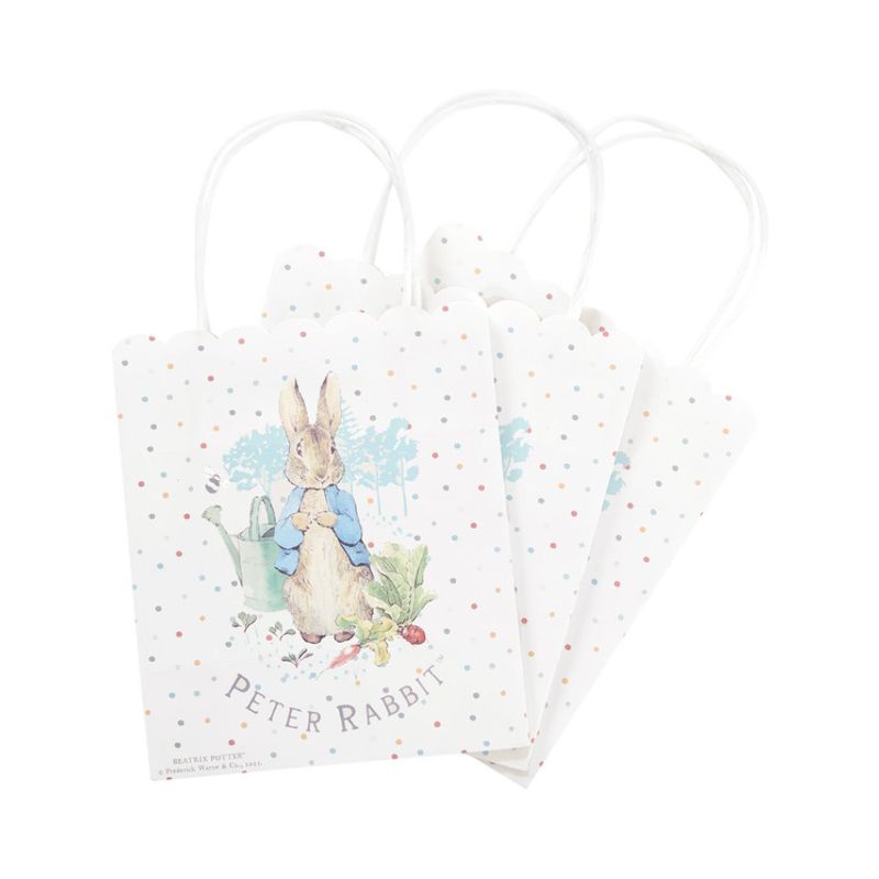 Costumes Australia Peter Rabbit Classic Tableware Party Bags x6 All Blue Cream_1