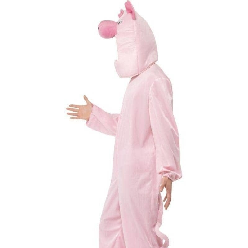 Costumes Australia Pig Costume Adult Pink Bodysuit Tail Hood_2