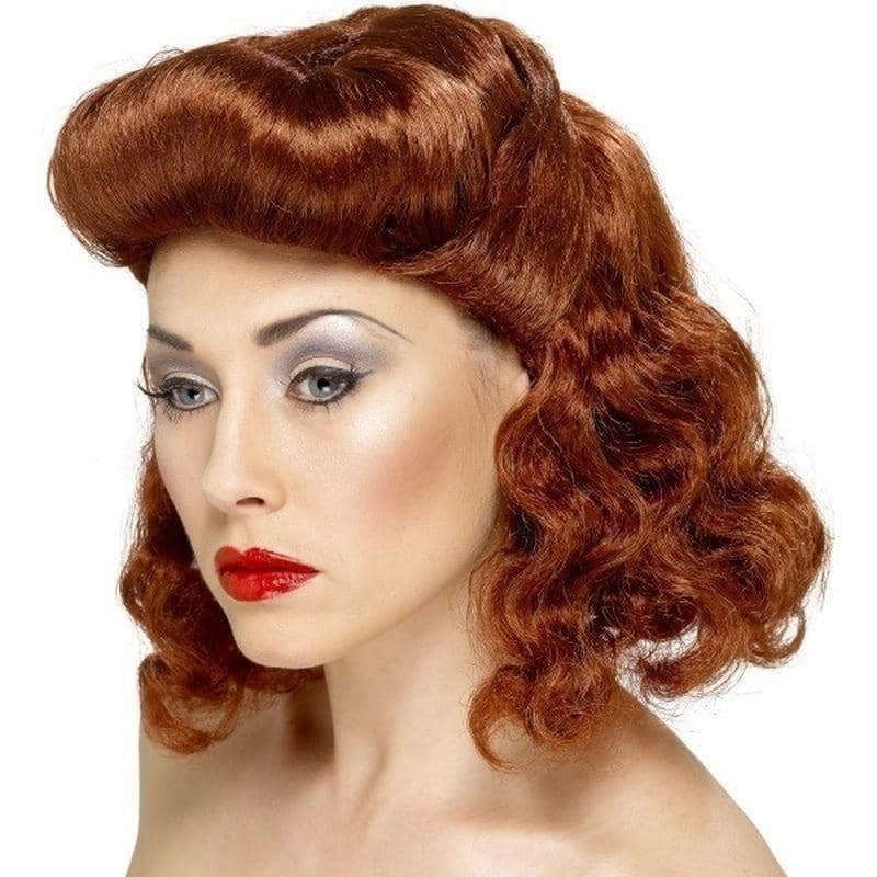 Costumes Australia Pin Up Girl Wig Auburn Loose Curls_1