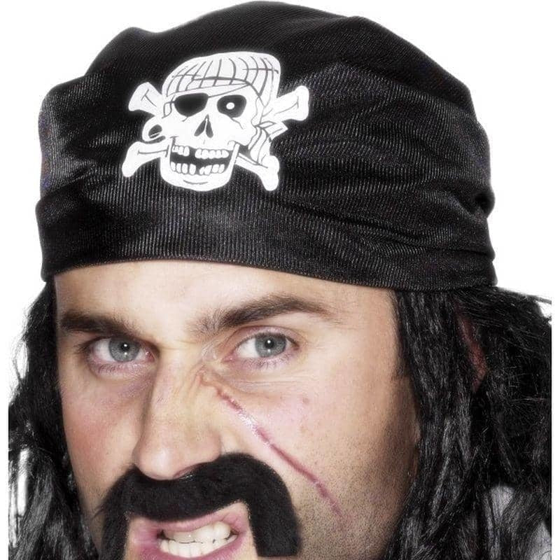 Costumes Australia Pirate Bandana Black Skull Crossbones_1