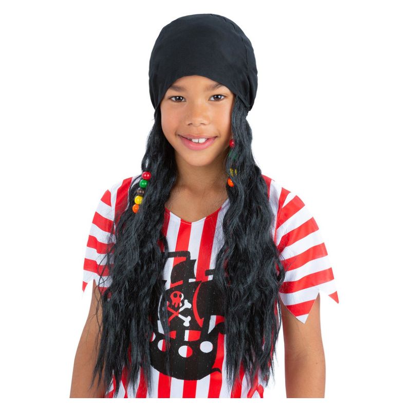 Costumes Australia Pirate Bandana with Attached Hair Child_1