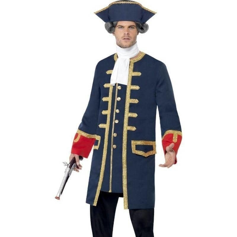 Costumes Australia Pirate Commander Costume Adult Blue Gold_1