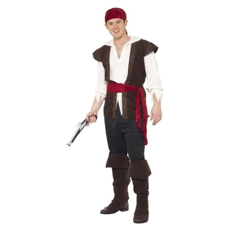 Costumes Australia Pirate Costume Adult Brown White_3