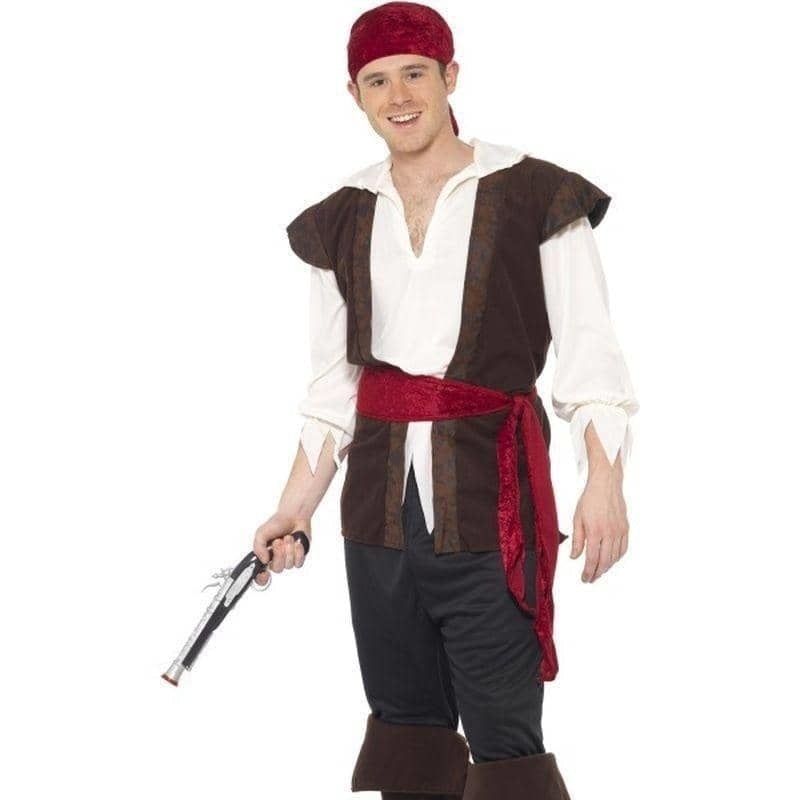 Costumes Australia Pirate Costume Adult Brown White_1