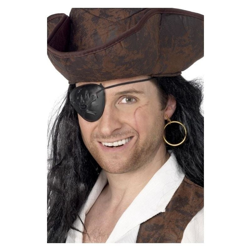 Costumes Australia Size Chart Pirate Eyepatch and Earring Adult Black