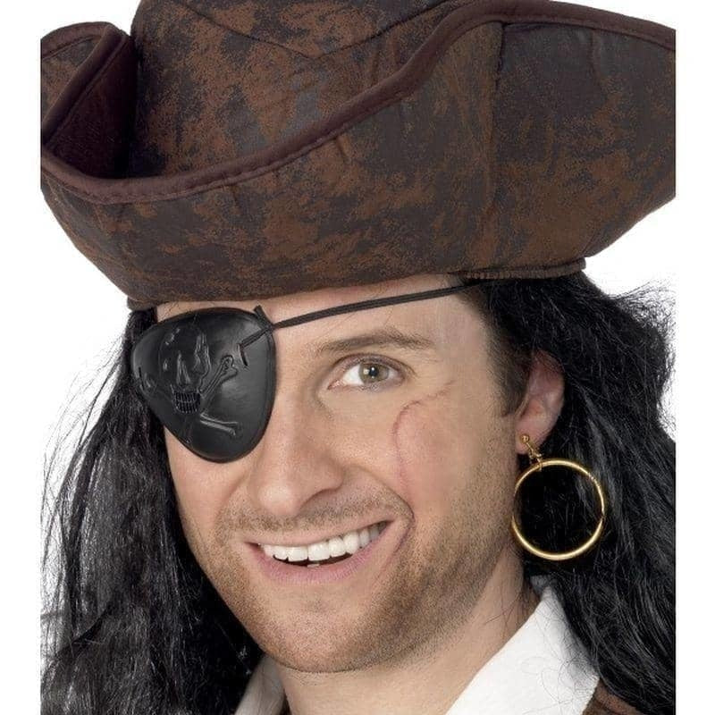 Costumes Australia Pirate Eyepatch and Earring Adult Black_1