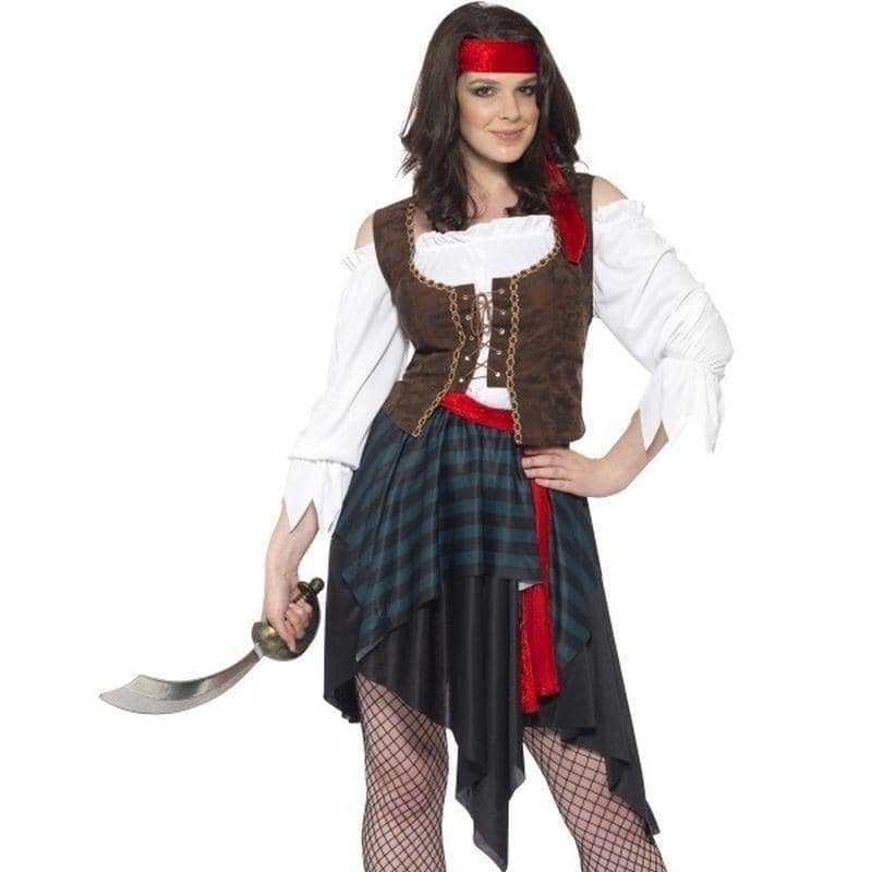 Costumes Australia Pirate Lady Costume Adult Brown White_1