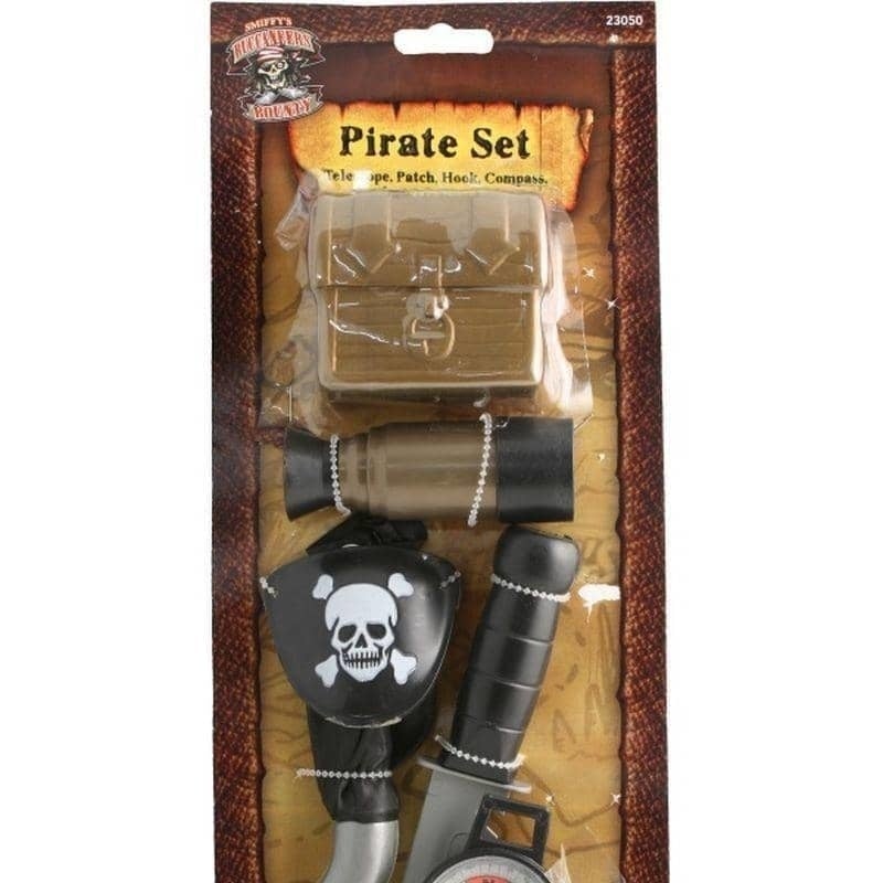 Costumes Australia Pirate Set With Compass Adult Brown_1