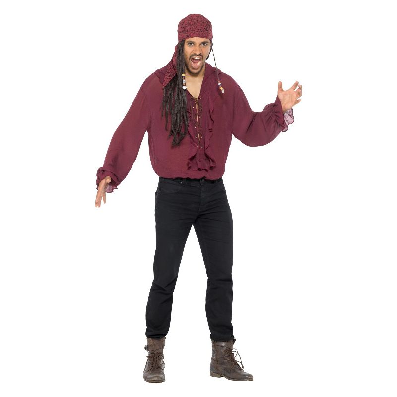 Costumes Australia Pirate Shirt Dark Red Adult_1