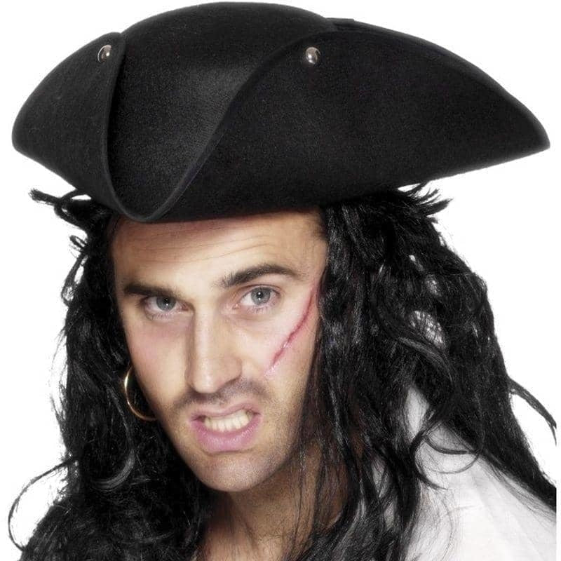 Costumes Australia Pirate Tricorn Hat Adult Black_1