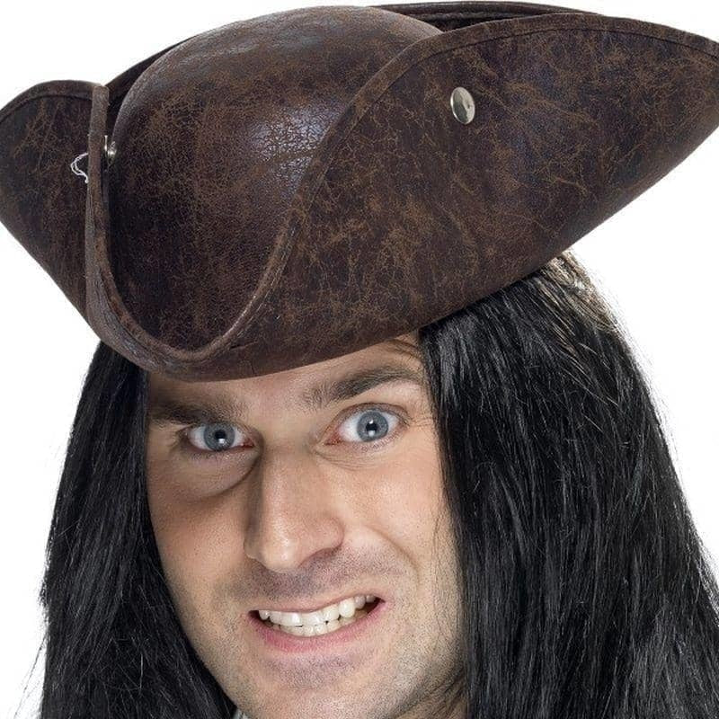 Costumes Australia Pirate Tricorn Hat Adult Brown_1