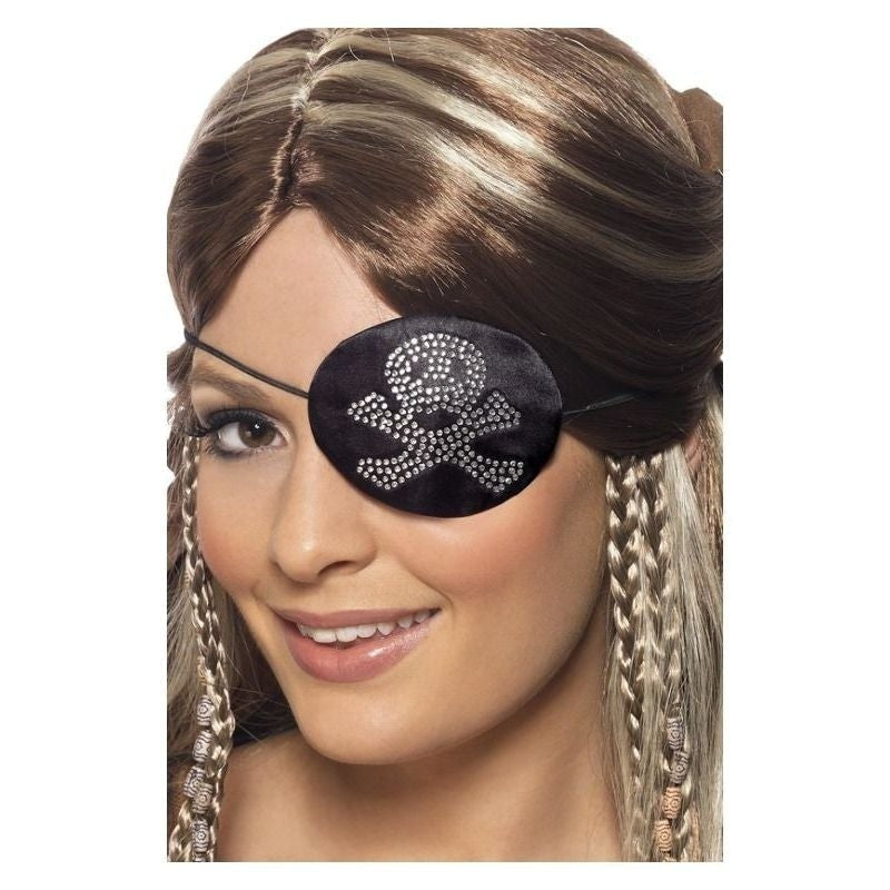 Costumes Australia Size Chart Pirates Eyepatch Adult Black Diamante Motif Costume Accessory