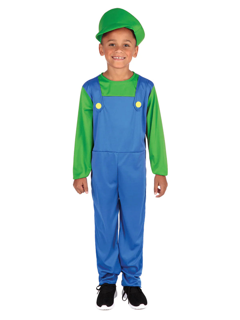 Costumes Australia Plumber Boy Childrens Luigi Costume_1