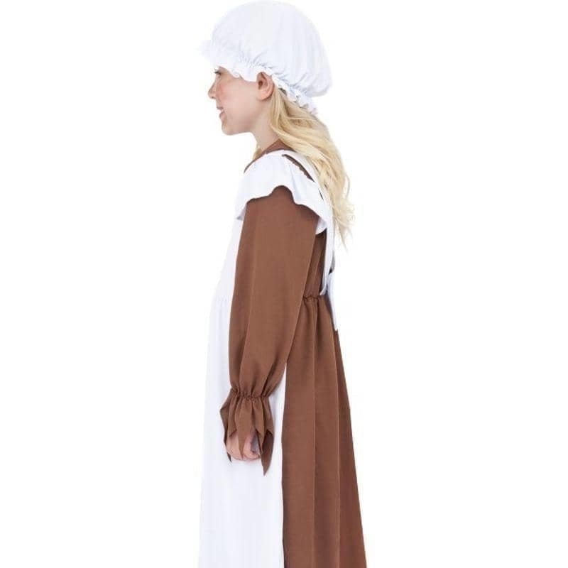 Costumes Australia Poor Victorian Costume Kids Brown Dress White Apron Hat_2