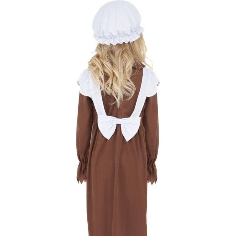 Costumes Australia Poor Victorian Costume Kids Brown Dress White Apron Hat_3