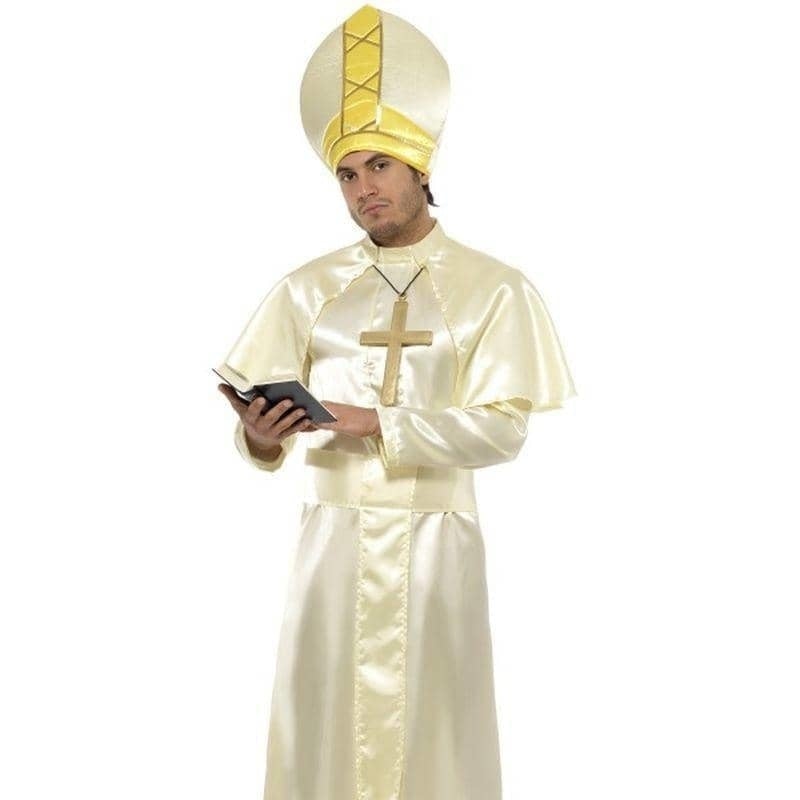 Costumes Australia Pope Costume Adult White Yellow_1