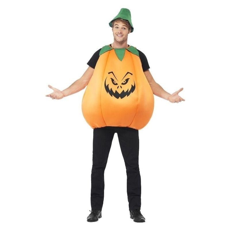 Costumes Australia Pumpkin Costume Adult Orange Green Tabard_2