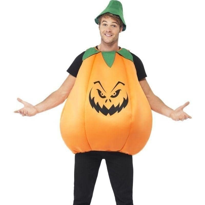 Costumes Australia Pumpkin Costume Adult Orange Green Tabard_1