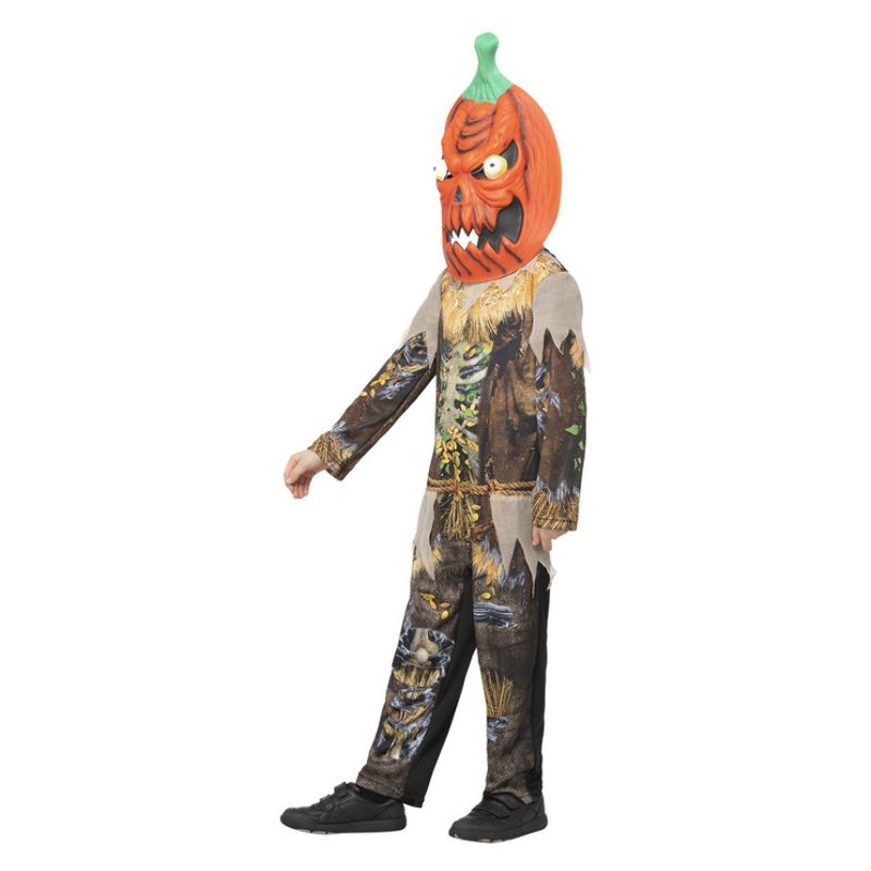 Costumes Australia Pumpkin Scarecrow Reaper Costume Child Brown Orange_3