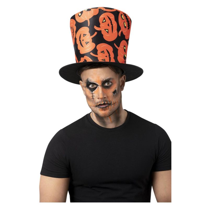 Costumes Australia Pumpkin Top Hat Adult Orange_1