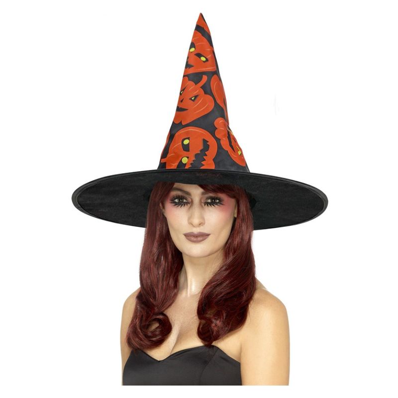 Costumes Australia Pumpkin Witch Hat Adult Orange_1