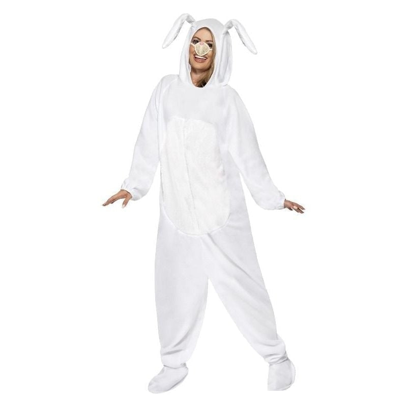 Costumes Australia Rabbit Costume Adult White Onesie Nose Hood_4