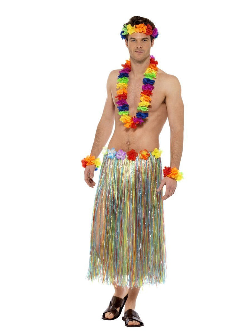 Costumes Australia Size Chart Rainbow Hawaiian Set Adult Multi Coloured Garland Headband Wristband