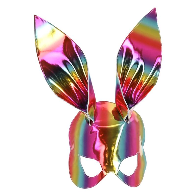 Costumes Australia Rainbow Metallic Bunny Mask Adult_1