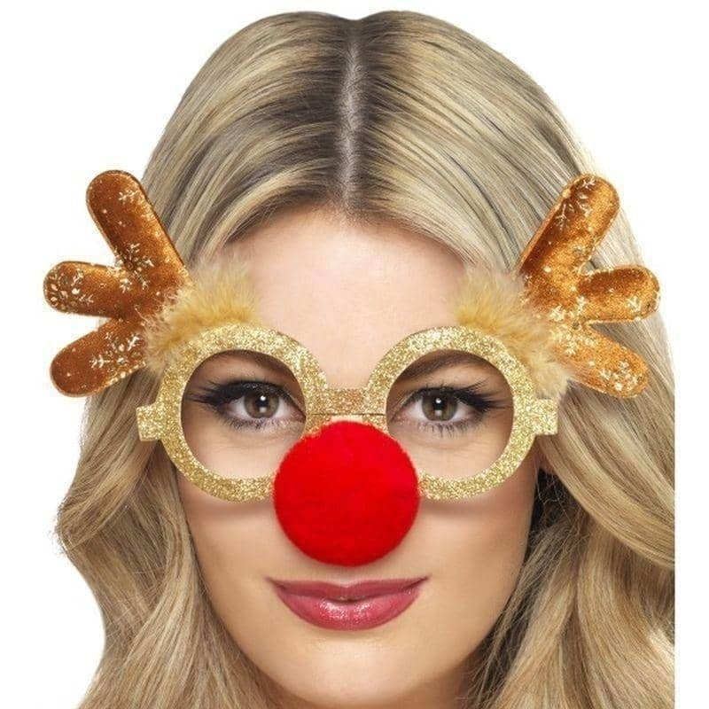 Costumes Australia Reindeer Comedy Specs Adult Gold_1