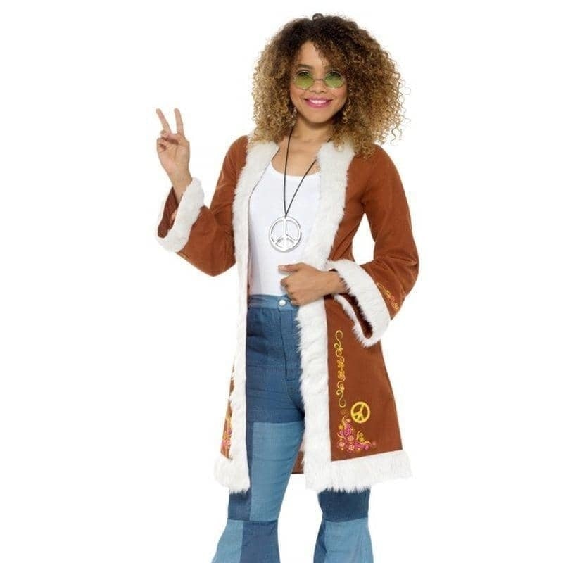 Costumes Australia Retro Afghan Coat Adult Brown_1