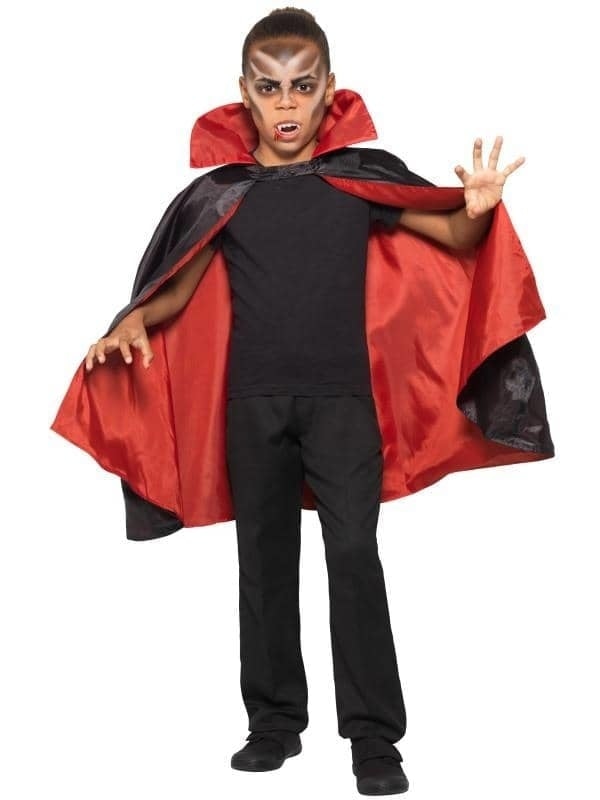 Costumes Australia Reversible Vampire Cape Child Black Red_1