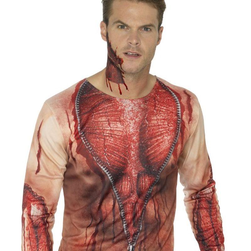 Costumes Australia Ripped Skin T Shirt Adult Flesh_1