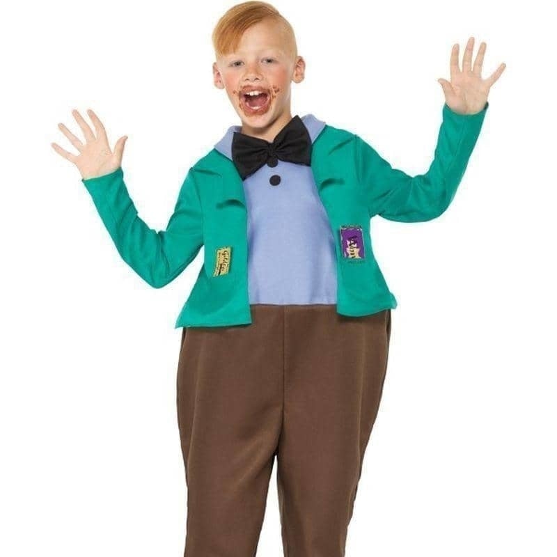 Costumes Australia Roald Dahl Deluxe Augustus Gloop Costume Kids Green_1