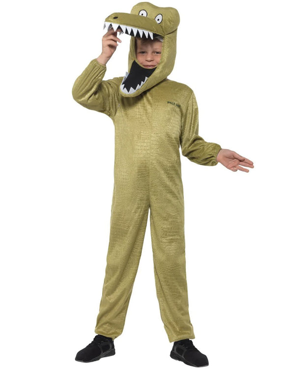 Costumes Australia Roald Dahl Enormous Crocodile Costume Kids Green Jumpsuit_4