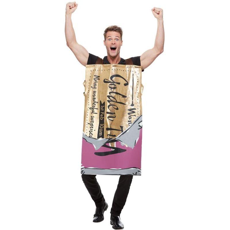 Costumes Australia Roald Dahl Winning Wonka Bar Costume Adult Gold_1