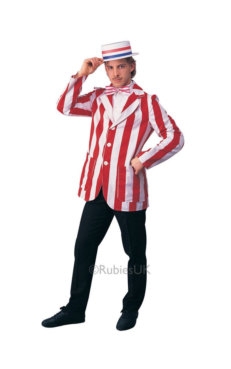 Costumes Australia Roaring 20s Blazer Adult Mens White Barber Costume_1