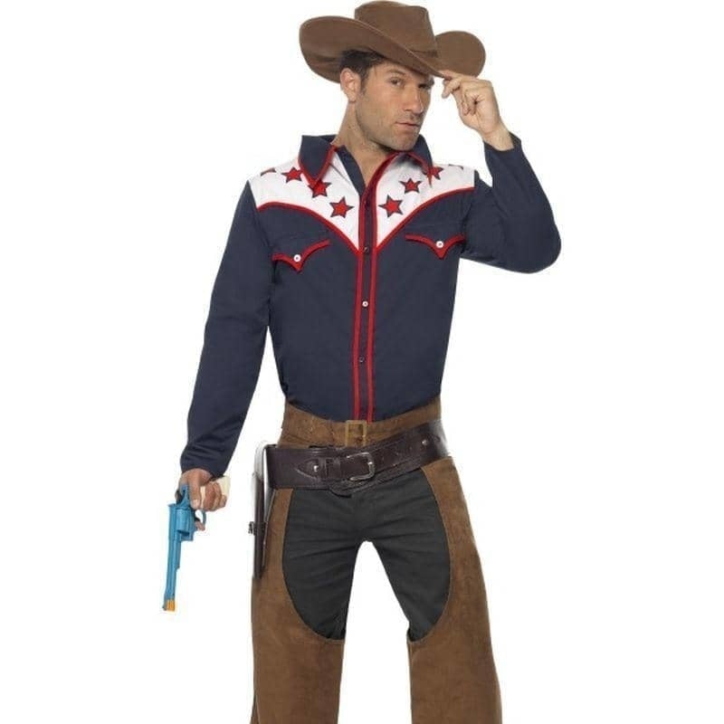 Costumes Australia Rodeo Cowboy Costume Adult Blue Brown_2